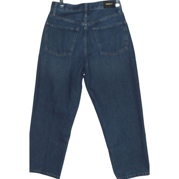 Express High Waisted Original Cropped Dad Jeans 4 x25"Inseam BUTTONFLY Crop dark - Picture 6 of 9